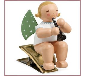 Wendt & Kühn Kerstboomknijpertje Grunhainichense Engel met klarinet Wendt & Kühn Kerstboomknijpertje Grunhainichense Engel met klarinet