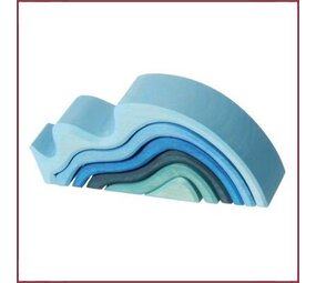 Grimm's Houten stapelblokken Watergolven - Klein