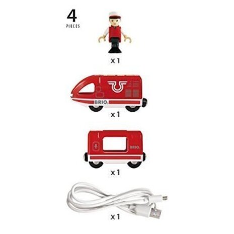 Brio Oplaadbare travel trein met USB-kabel Brio Oplaadbare travel trein met USB-kabel