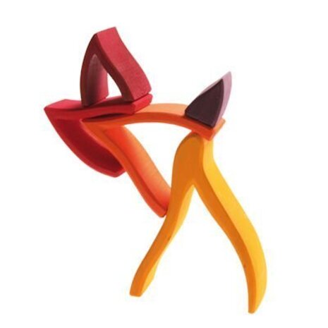 Grimm's Houten stapelblokken Vuur Grimm's Houten stapelblokken Vuur