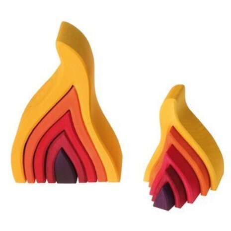 Grimm's Houten stapelblokken Vuur Grimm's Houten stapelblokken Vuur