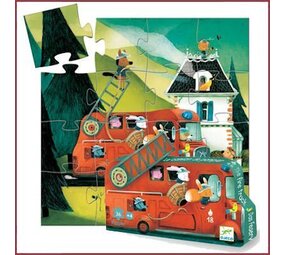 Djeco Silhouet puzzel  de Brandweerwagen