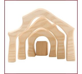 Ostheimer Houten kerststal mini - 4-delig Ostheimer Houten kerststal mini - 4-delig
