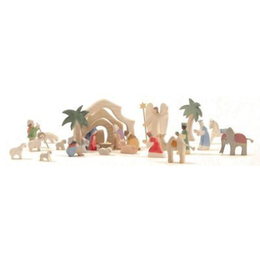 Ostheimer Houten kerststal mini - 4-delig Ostheimer Houten kerststal mini - 4-delig