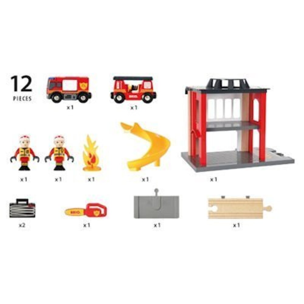 Brio Brandweerkazerne met accessoires