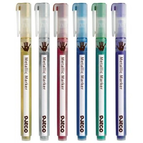 Djeco 6 Metallic stiften Djeco 6 Metallic stiften