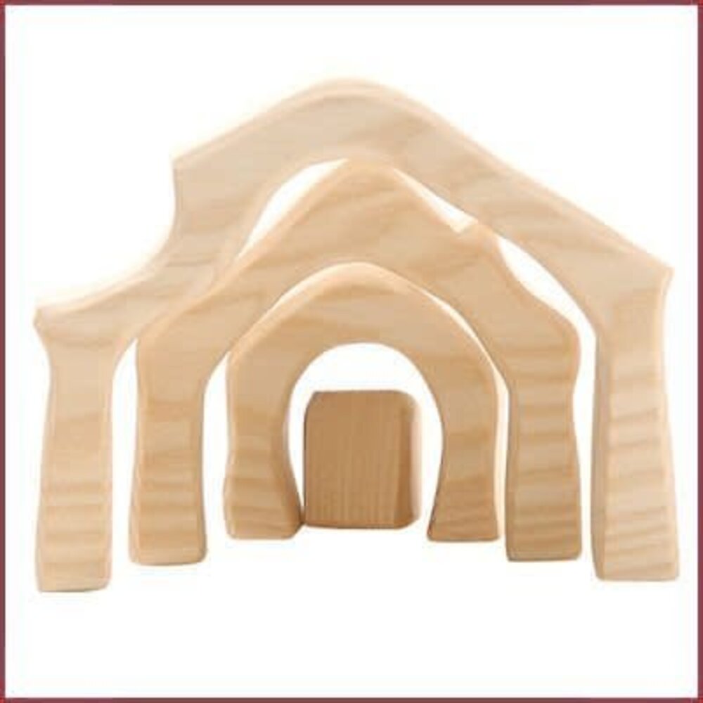 Ostheimer Houten kerststal mini - 4-delig Ostheimer Houten kerststal mini - 4-delig