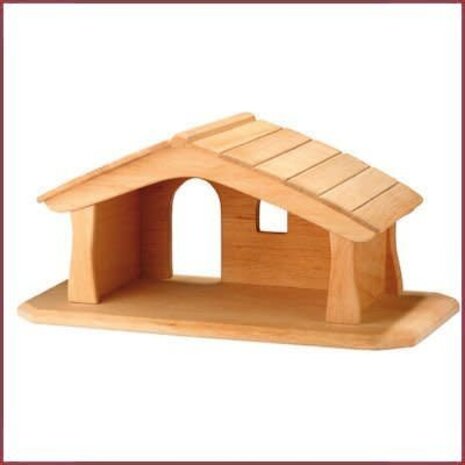 Ostheimer Houten kerststal (voor mini figuren) Ostheimer Houten kerststal (voor mini figuren)