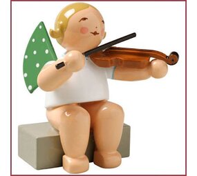 Wendt & Kühn Grunhainichense zittende Engel met altviool Wendt & Kühn Grunhainichense zittende Engel met altviool