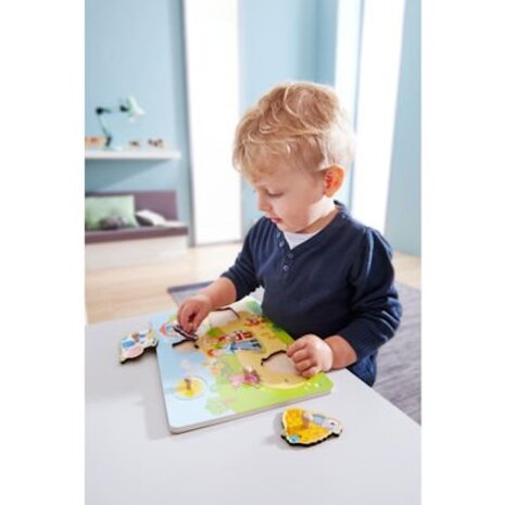 Haba Houten Knop puzzel boerderij Haba Houten Knop puzzel boerderij
