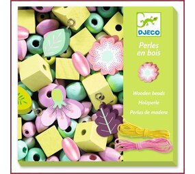Djeco Houten Kralen Bloemen en Blaadjes