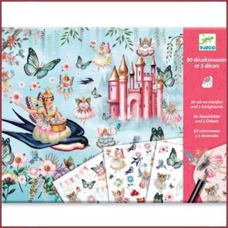 Djeco 3 Stickervellen met 90 stickers Sprookjesland Djeco 3 Stickervellen met 90 stickers Sprookjesland