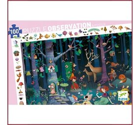 Djeco Observatiepuzzel Vrolijk Bos 100 stukjes