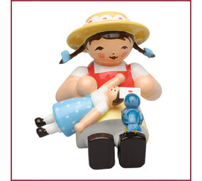 Wendt & Kühn Meisje met vogel op de voet Wendt & Kühn Meisje met vogel op de voet