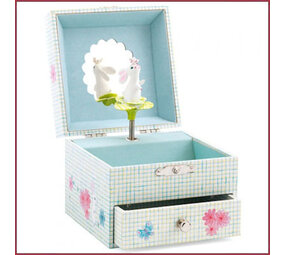 Djeco Muziek/juwelen doosje Sweet Rabbit's song