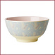 Rice Rice Melamine Bowl met Feather Print - Two Tone - Medium Rice Rice Melamine Bowl met Feather Print - Two Tone - Medium