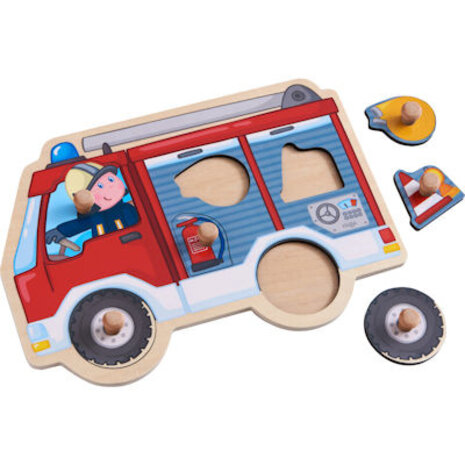 Haba Inlegpuzzel Brandweerauto Haba Inlegpuzzel Brandweerauto