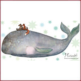 Hartendief Op de rug van Walvis Muursticker