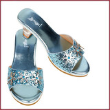 Souza for kids Slipper hoge hak IJskoningin, blauw metallic Souza for kids Slipper hoge hak IJskoningin, blauw metallic