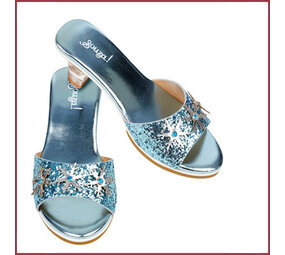 Souza for kids Slipper hoge hak IJskoningin, blauw metallic