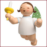 Wendt & Kühn Grünhainichens engeltje zwevend met kaarsje Wendt & Kühn Grünhainichens engeltje zwevend met kaarsje