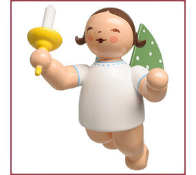 Wendt & Kühn Grünhainichens engeltje zwevend met kaarsje Wendt & Kühn Grünhainichens engeltje zwevend met kaarsje