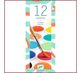 Djeco Doosje Plakkaatverf 12 stuks - classic Djeco Doosje Plakkaatverf 12 stuks - classic