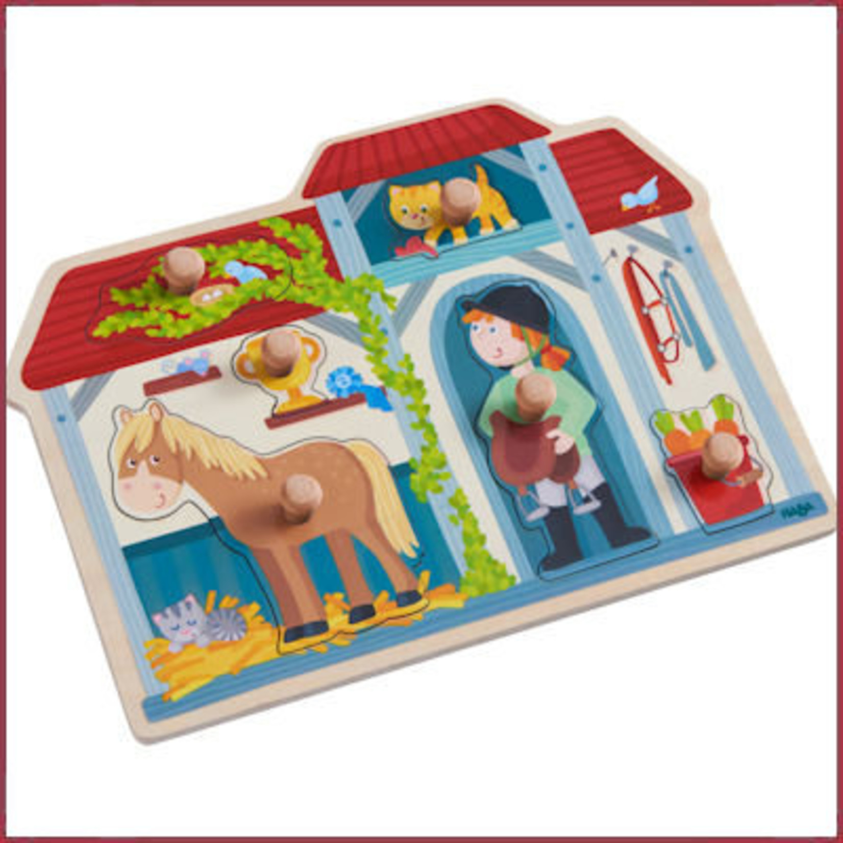 Haba Knop puzzel In de paardenstal