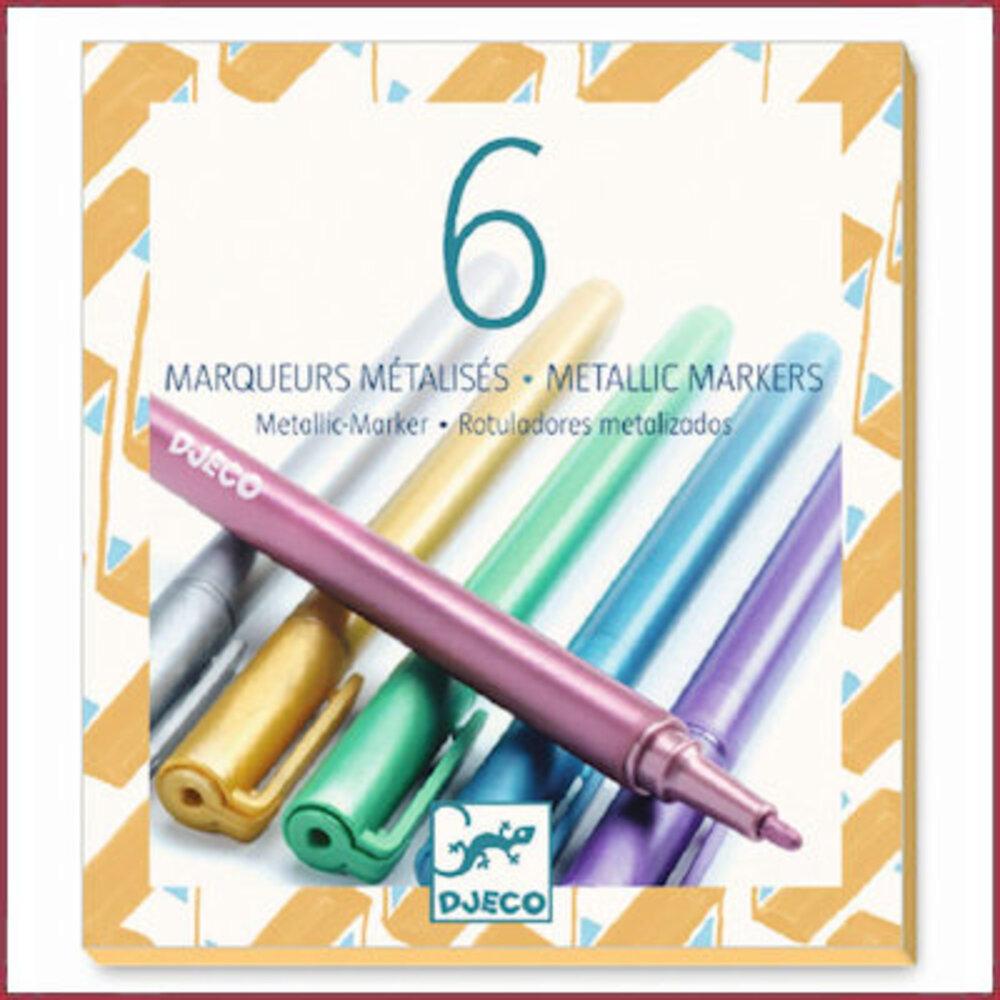 Djeco 6 Metallic stiften Djeco 6 Metallic stiften