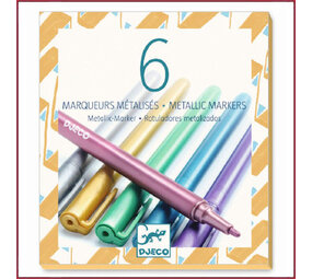 Djeco 6 Metallic stiften Djeco 6 Metallic stiften