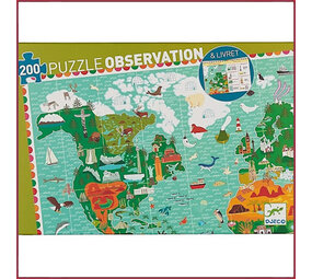Djeco Observatie puzzel Reis rond de Wereld 200 st