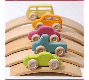 Grimm's Houten autootjes Slim line 5 stuks