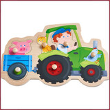 Haba Inlegpuzzel Op de Tractor Haba Inlegpuzzel Op de Tractor