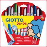 Giotto Giotto Bebe washable viltstift 12 Giotto Giotto Bebe washable viltstift 12