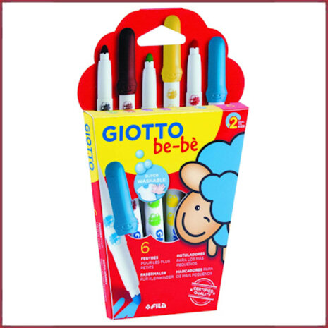 Giotto Giotto bébé super washable viltstift 6 Giotto Giotto bébé super washable viltstift 6