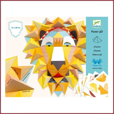 Djeco Vouwset 3D poster - de koning Djeco Vouwset 3D poster - de koning
