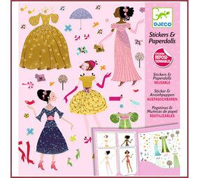 Djeco Stickerset aankleedpoppen jurken