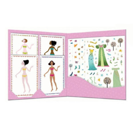Djeco Stickerset aankleedpoppen jurken
