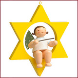 Wendt & Kühn Grünhainichens engeltje in ster met dirigentenstokje Wendt & Kühn Grünhainichens engeltje in ster met dirigentenstokje