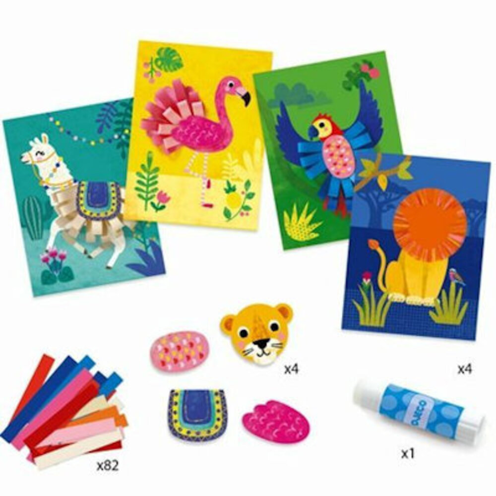 Djeco Knutselset collages met papierstroken Djeco Knutselset collages met papierstroken