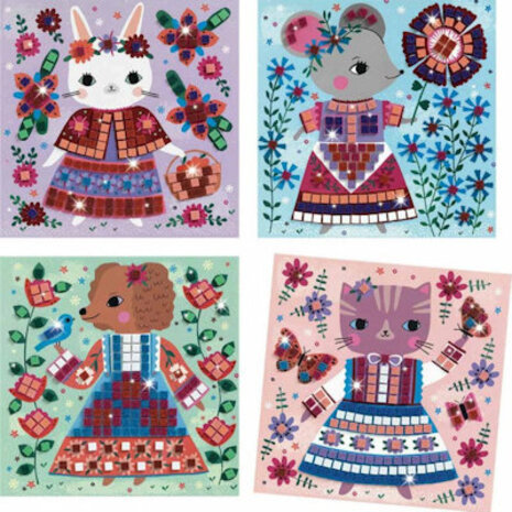 Djeco Knutselset mosaïek - lieve huisdieren