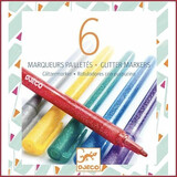 Djeco 6 Glitterstiften classic Djeco 6 Glitterstiften classic