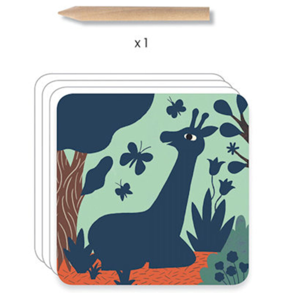 Djeco Scratch cards voor de kleinsten - grote dieren Djeco Scratch cards voor de kleinsten - grote dieren
