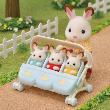 Sylvanian Families Wandelwagen drieling Sylvanian Families Wandelwagen drieling