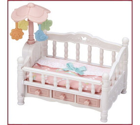 Sylvanian Families Bed voor drieling met mobiel Sylvanian Families Bed voor drieling met mobiel