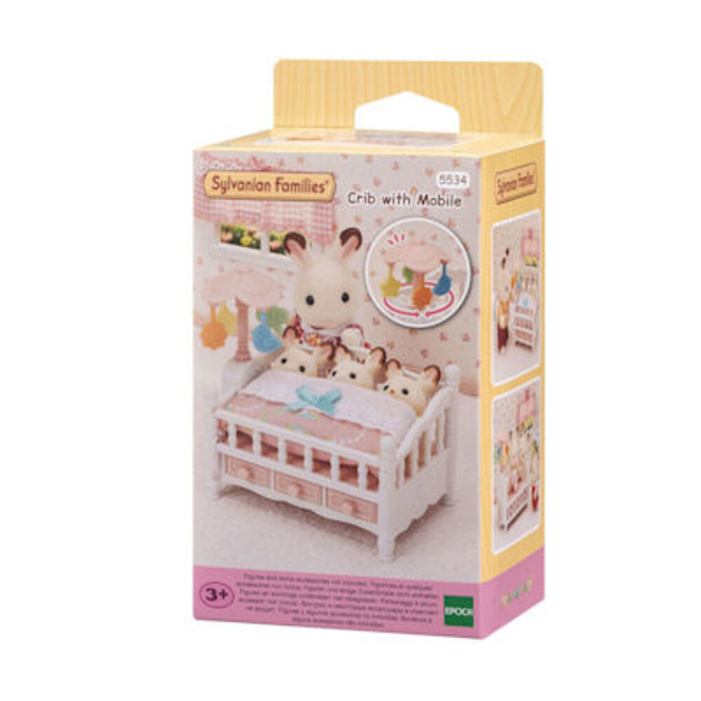 Sylvanian Families Bed voor drieling met mobiel Sylvanian Families Bed voor drieling met mobiel
