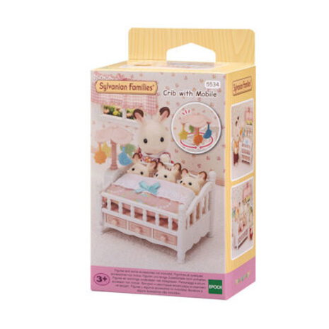 Sylvanian Families Bed voor drieling met mobiel Sylvanian Families Bed voor drieling met mobiel