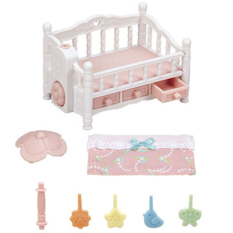 Sylvanian Families Bed voor drieling met mobiel Sylvanian Families Bed voor drieling met mobiel