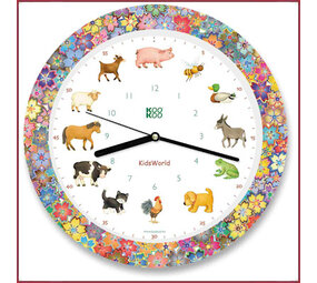 Wandklok Kidsworld  -  rand Garden Love Wandklok Kidsworld  -  rand Garden Love