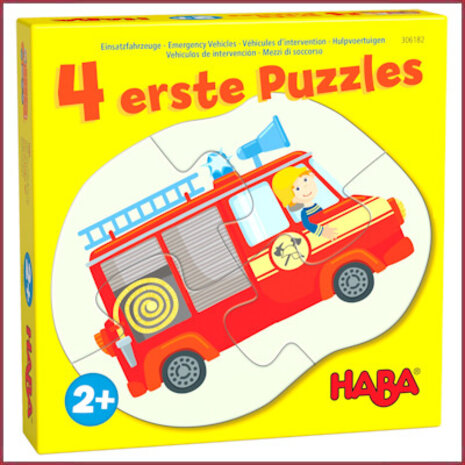 Haba 4 eerste puzzels - Hulpvoertuigen